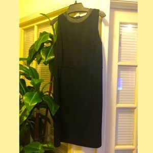 Black dress with leather trim collar